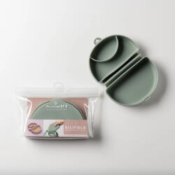 Miniware Recipient diversificare hrana bebelusi Miniware Silifold, 100% din silicon alimentar, Sage Set pentru masa bebelusi