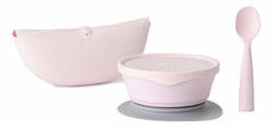 Miniware Set diversificare hrana bebelusi Miniware First Bites Deluxe, 100% din materiale naturale biodegradabile, 4 piese, Cotton candy Set pentru masa bebelusi