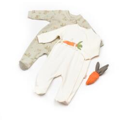 BabyCosy Set 2 salopete Rabbit, 100%bumbac organic, BabyCosy (Marime: 0-3 Luni)