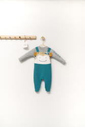 Tongs baby Set salopeta cu bluzita Ursulet pentru bebelusi, Tongs baby (Culoare: Verde, Marime: 9-12 luni)