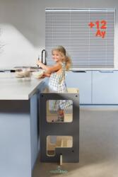MamaToyz Turn de invatare multifunctional Kule Flip, Gri, MamaToyz
