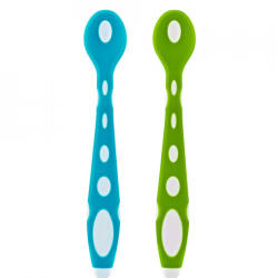 BabyJem Set 2 lingurite din silicon BabyJem Soft Spoon (Culoare: Bleu) Set pentru masa bebelusi