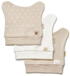 BabyCosy Set de 3 caciulite pentru nou nascut, 100% bumbac organic, TeddyBear, BabyCosy