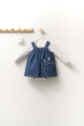 Tongs baby Set rochita cu body pentru fetite Monster, Tongs baby (Culoare: Bleumarin, Marime: 9-12 luni)