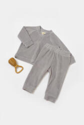 BabyCosy Set bluzita si pantaloni Elefant, 80%bumbac organic si 20% poliester - Gri, BabyCosy (Marime: 3-6 Luni)