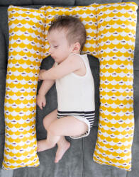 BabyJem Perna 3 in 1 : babynest, pentru gravide si pentru alaptare in forma de U BabyJem (Culoare: Galben)