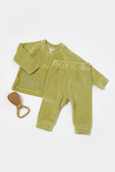 BabyCosy Set bluzita si pantaloni Elefant, 80%bumbac organic si 20% poliester - Verde, BabyCosy (Marime: 6-9 luni)