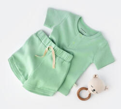 BabyCosy Set tricou cu pantaloni scurti - 100% bumbac organic - Mint, BabyCosy (Marime: 18-24 Luni)