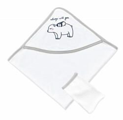 BabyJem Set prosop cu capison si manusa de baie pentru copii BabyJem (Culoare: Gri)