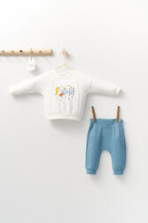 Tongs baby Set 2 piese cu bluzita si pantalonasi de trening Monster, Tongs baby (Culoare: Alb, Marime: 24-36 luni)