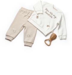 BabyCosy Set bluzita si pantaloni TeddyBear, 100%bumbac organic, BabyCosy (Marime: 9-12 luni)