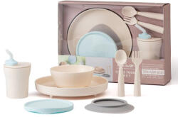 Miniware Set diversificare hrana bebelusi Miniware Little Foodie, 100% din materiale naturale biodegradabile, 6 piese, Vanilla Aqua Set pentru masa bebelusi