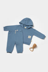 BabyCosy Set hanorac cu gluga si pantaloni, Two thread, 100%bumbac organic - Indigo, BabyCosy (Marime: 12-18 Luni)