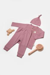 BabyCosy Set 3 piese: bluza, pantaloni si caciulita Bamboo, roz inchis, BabyCosy, 50% bumbac+50mbus (Marime: 9-12 luni)