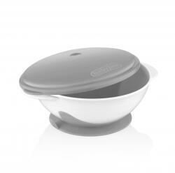 BabyJem Castron cu ventuza si capac BabyJem (Culoare: Gri) Set pentru masa bebelusi
