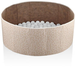 BabyJem Piscina uscata cu bile, BabyJem, 30x83 cm, 100 bile albe (Culoare: Somon)