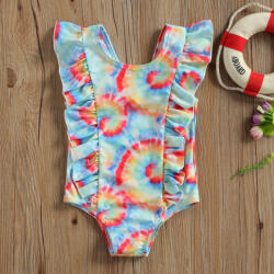 drool Costum de baie multicolor cu volanne verticale Drool (Marime: 110)