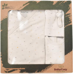 BabyCosy Set de 5 piese pentru nou nascut - 100% bumbac organic - Crem cu buline, BabyCosy