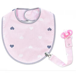 BabyJem Baveta cu suport pentru suzeta BabyJem (Culoare: Roz) - drool Bavata