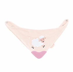 BabyJem Baveta triunghi cu accesoriu dentitie BabyJem Cowboy Bib (Culoare: Roz) - drool Bavata