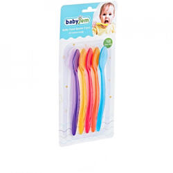 BabyJem Set 5 lingurite multicolore BabyJem Rainbow Set pentru masa bebelusi