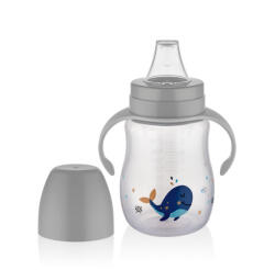 BabyJem Biberon cu toarte si tetina din silicon BabyJem (Culoare: Gri)