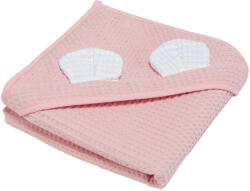 Skiddou Prosop nou nascut Skiddou Skumi, 100% bumbac, cu gluga cu urechiuse, Roz, 100x100cm