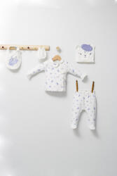 Tongs baby Set de 5 piese pentru nou nascut Paris Love, Tongs baby (Culoare: Ecru)