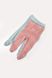 BabyCosy Set 2 pantaloni cu botosei bebe unisex din bumbac organic si modal - Mint/Rose, BabyCosy (Marime: 0-3 Luni)