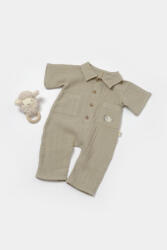 BabyCosy Salopeta cu maneca scurta si nasturei Sheep, 100% bumbac - Verde, BabyCosy (Marime: 9-12 luni)
