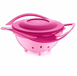BabyJem Bol multifunctional cu capac si rotire 360 grade BabyJem Amazing Bowl (Culoare: Roz) Set pentru masa bebelusi