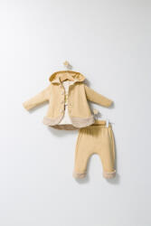 Tongs baby Set 3 piese: pantaloni, bluzita si hainuta cu gluga eleganta pentru bebelusi Fun Penguin, Tongs baby (Marime: 18-24 Luni, Culoare: Crem)