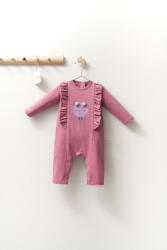 Tongs baby Salopeta cu volanase pentru bebelusi Monster, Tongs baby (Marime: 3-6 Luni, Culoare: Corai)