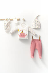 Tongs baby Set de 5 piese pentru nou nascut fetite Monster, Tongs baby (Culoare: Roz inchis)