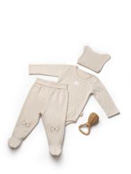 BabyCosy Set 3 piese: body, pantaloni si caciulita TeddyBear, BabyCosy, 100% bumbac (Marime: 0-3 Luni)