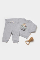 BabyCosy Set hanorac si pantaloni, Two thread, 100%bumbac organic - Gri, BabyCosy (Marime: 6-9 luni)