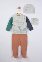 Tongs baby Setul 5 piese nou nascut Choo Choo, Tongs baby (Culoare: Maro)