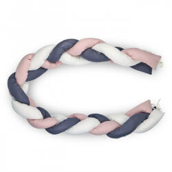 BabyJem Protectie laterala bumper impletit BabyJem (Culoare: Roz)