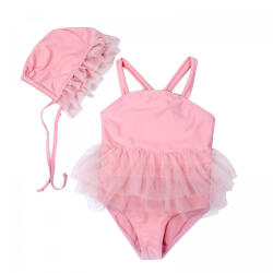 drool Costum de baie Roz cu caciulita Drool (Varsta: 3 - 4 ani)