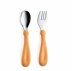 BabyJem Set tacamuri din inox pentru copii BabyJem (Culoare: Portocaliu) Set pentru masa bebelusi
