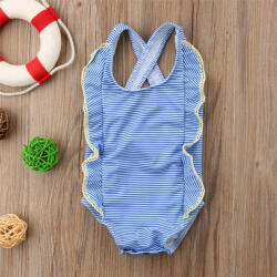 drool Costum de baie bleu cu dantela galbena Drool (Marime: 80)