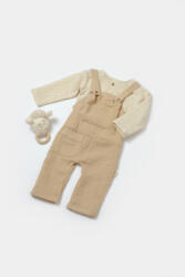 BabyCosy Set bluza si salopeta, Winter muselin, 100% bumbac - Apricot, BabyCosy (Marime: 12-18 Luni)