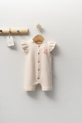 Tongs baby Salopeta cu maneca scurta si volanas nou nascut, Tongs baby (Marime: 3-6 Luni, Culoare: Somon)