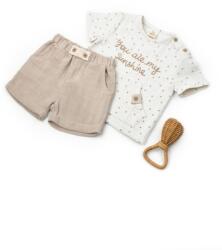 BabyCosy Set tricou cu pantaloni scurti TeddyBear, 100% bumbac organic, BabyCosy (Marime: 12-18 Luni)