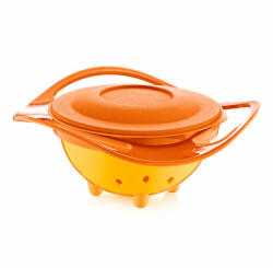 BabyJem Bol multifunctional cu capac si rotire 360 grade BabyJem Amazing Bowl (Culoare: Portocaliu) Set pentru masa bebelusi