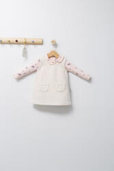 Tongs baby Set elegant cu sarafan si body pentru bebelusi Paris Love, Tongs baby (Culoare: Somon, Marime: 24-36 luni)
