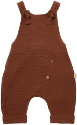 BabyCosy Salopeta de vara cu pantaloni lungi din muselina, BabyCosy, 100%bumbac, caramiziu (Marime: 9-12 luni)