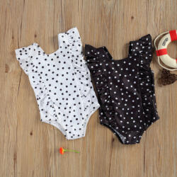 drool Costum de baie cu bulinute alb/negru Drool (Culoare: Alb, Marime: 100)