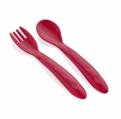 BabyJem Set lingurita si furculita BabyJem (Culoare: Roz) Set pentru masa bebelusi