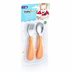 BabyJem Set tacamuri din inox pentru copii BabyJem (Culoare: Gri) Set pentru masa bebelusi